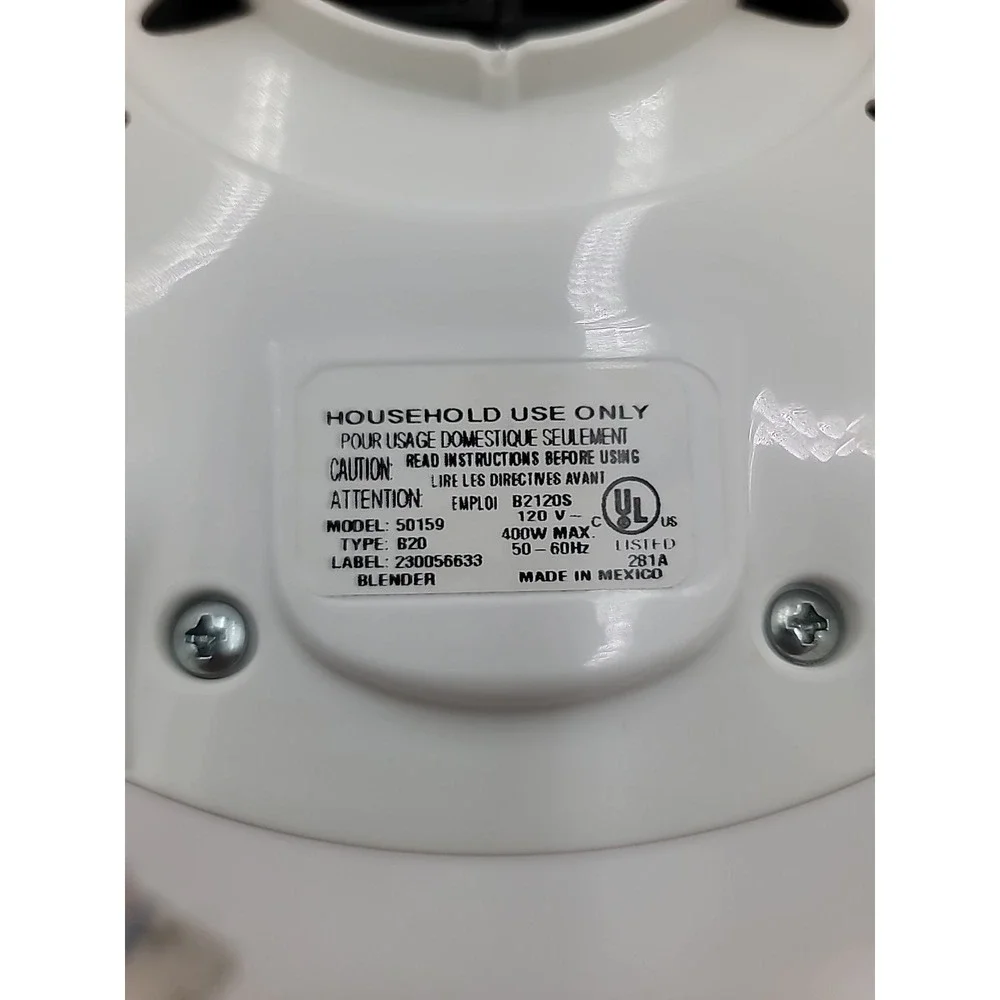 Hamilton Beach 10 Speed Blender Base Replacement Part‎ 50159 Type B20